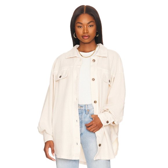 Free People Jackets & Blazers - FREE PEOPLE Ruby Shacket Champagne Dreams
